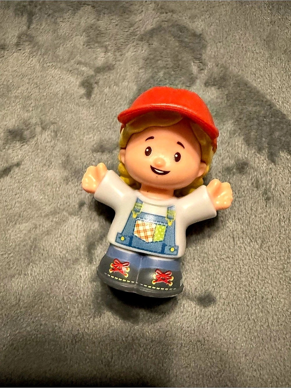 Fisher-Price Little People Figure Overalls and Red Cap Red & Blue